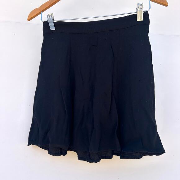 Reformation Flounce Mini Skirt High Waisted Short Black y2k Size 2 - Picture 2 of 8